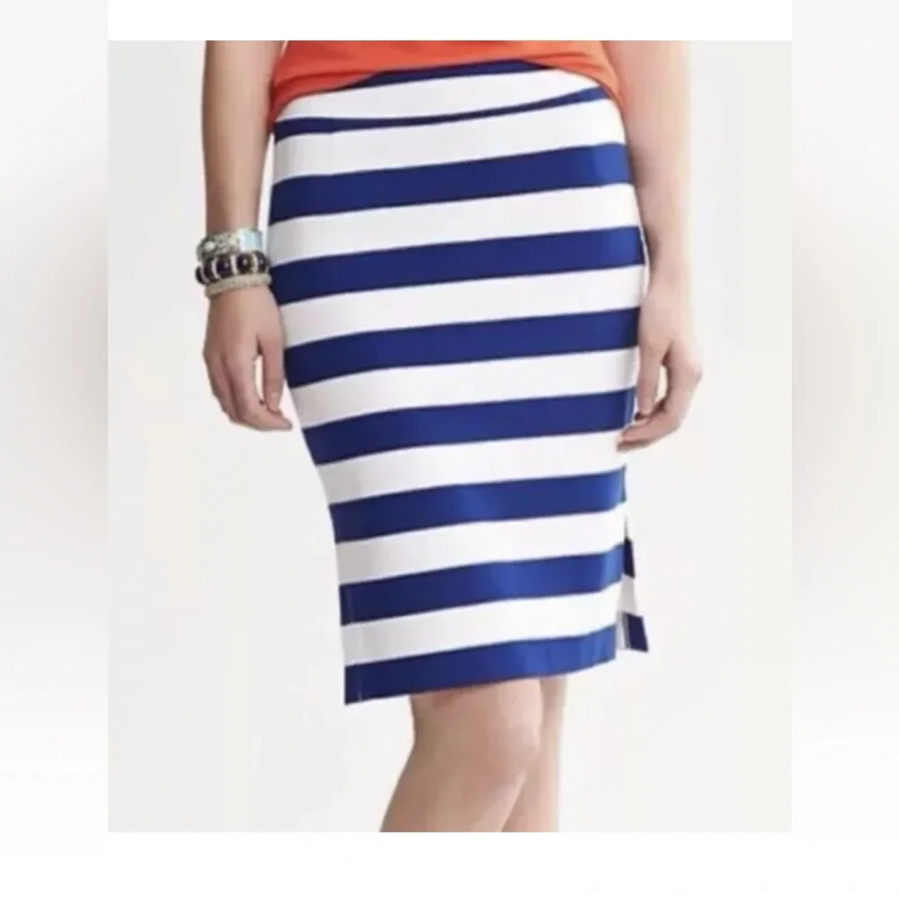 Banana Republic Striped Stretch Pencil Skirt